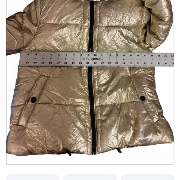 NWT AEO Gold Metallic Puffer Jacket • Women’s Small - Picture 4 of 6